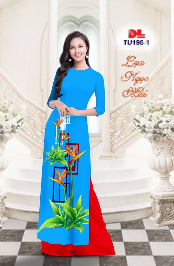 Vải Áo Dài Hoa Thiên Điểu Độc Đáo AD TU195