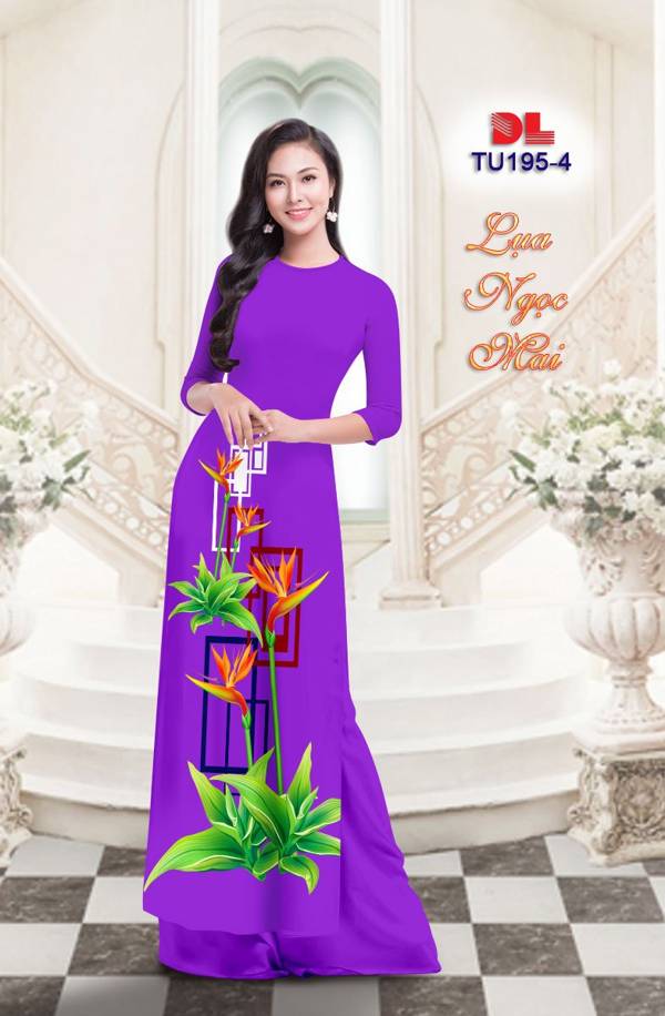 Vải Áo Dài Hoa Thiên Điểu Độc Đáo AD TU195