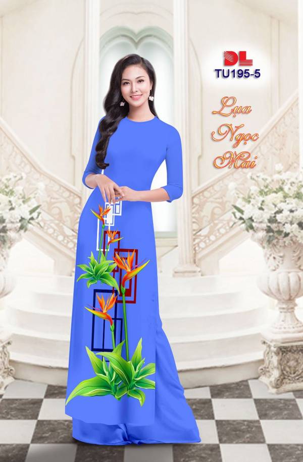 Vải Áo Dài Hoa Thiên Điểu Độc Đáo AD TU195