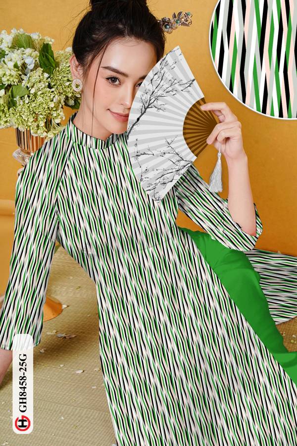 Vải Áo Dài Hoa Văn Vừa Ra AD GH8458 31 Vải Áo Dài Hoa Văn Vừa Ra AD GH8458
