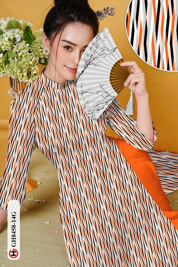 Vải Áo Dài Hoa Văn Vừa Ra AD GH8458 33 Vải Áo Dài Hoa Văn Vừa Ra AD GH8458