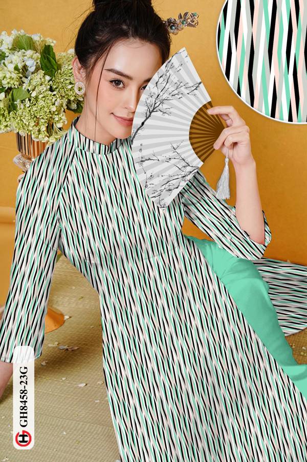 Vải Áo Dài Hoa Văn Vừa Ra AD GH8458 40 Vải Áo Dài Hoa Văn Vừa Ra AD GH8458