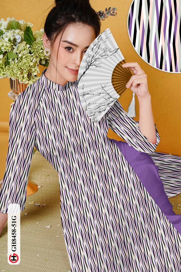 Vải Áo Dài Hoa Văn Vừa Ra AD GH8458 37 Vải Áo Dài Hoa Văn Vừa Ra AD GH8458
