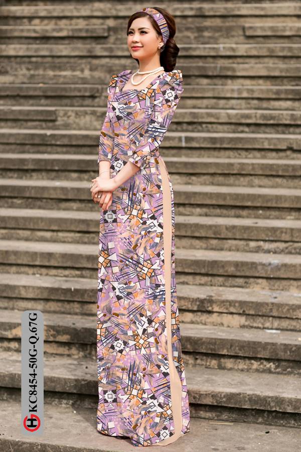 Vải Áo Dài Hoa Văn Mới Ra AD KC8454 42 Vải Áo Dài Hoa Văn Mới Ra AD KC8454