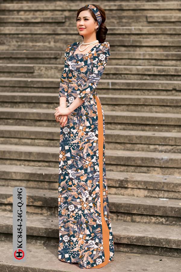 Vải Áo Dài Hoa Văn Mới Ra AD KC8454 52 Vải Áo Dài Hoa Văn Mới Ra AD KC8454