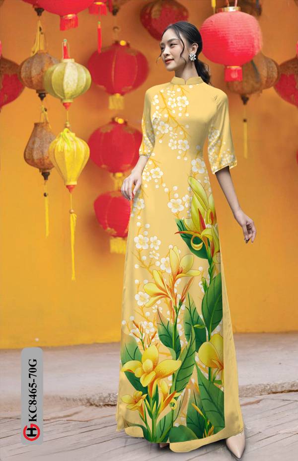 Vải Áo Dài Hoa Ly Thiết Kế 2021 AD KC8465 41 Vải Áo Dài Hoa Ly Thiết Kế 2021 AD KC8465