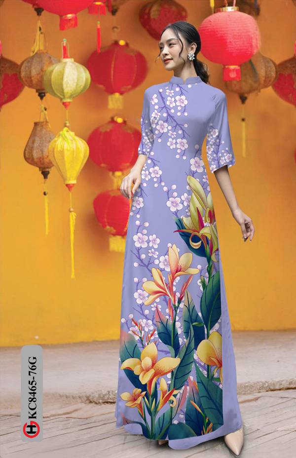 Vải Áo Dài Hoa Ly Thiết Kế 2021 AD KC8465 44 Vải Áo Dài Hoa Ly Thiết Kế 2021 AD KC8465