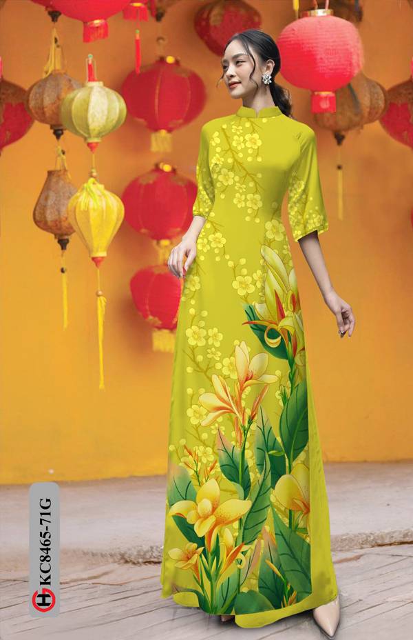 Vải Áo Dài Hoa Ly Thiết Kế 2021 AD KC8465 42 Vải Áo Dài Hoa Ly Thiết Kế 2021 AD KC8465