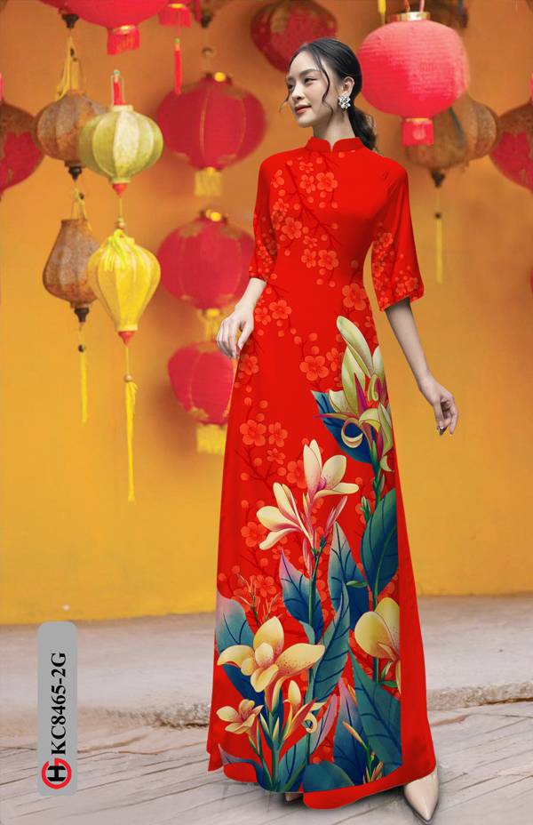 Vải Áo Dài Hoa Ly Thiết Kế 2021 AD KC8465 45 Vải Áo Dài Hoa Ly Thiết Kế 2021 AD KC8465