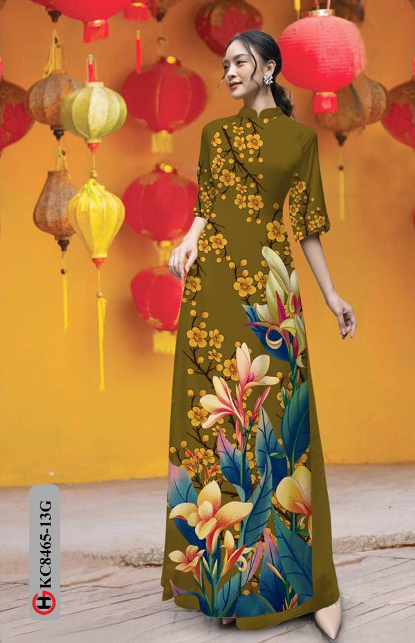 Vải Áo Dài Hoa Ly Thiết Kế 2021 AD KC8465 47 Vải Áo Dài Hoa Ly Thiết Kế 2021 AD KC8465