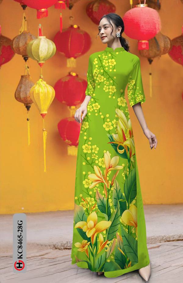 Vải Áo Dài Hoa Ly Thiết Kế 2021 AD KC8465 49 Vải Áo Dài Hoa Ly Thiết Kế 2021 AD KC8465