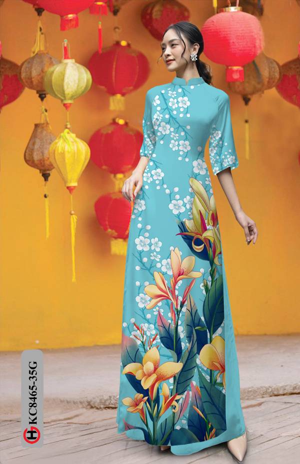 Vải Áo Dài Hoa Ly Thiết Kế 2021 AD KC8465 51 Vải Áo Dài Hoa Ly Thiết Kế 2021 AD KC8465