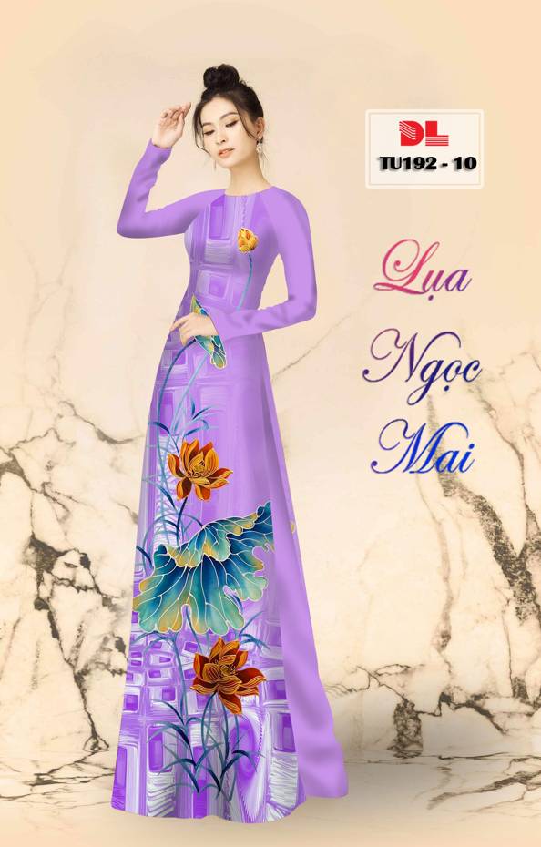 Vải Áo Dài Hoa Sen Vừa Ra AD TU192 42 Vải Áo Dài Hoa Sen Vừa Ra AD TU192