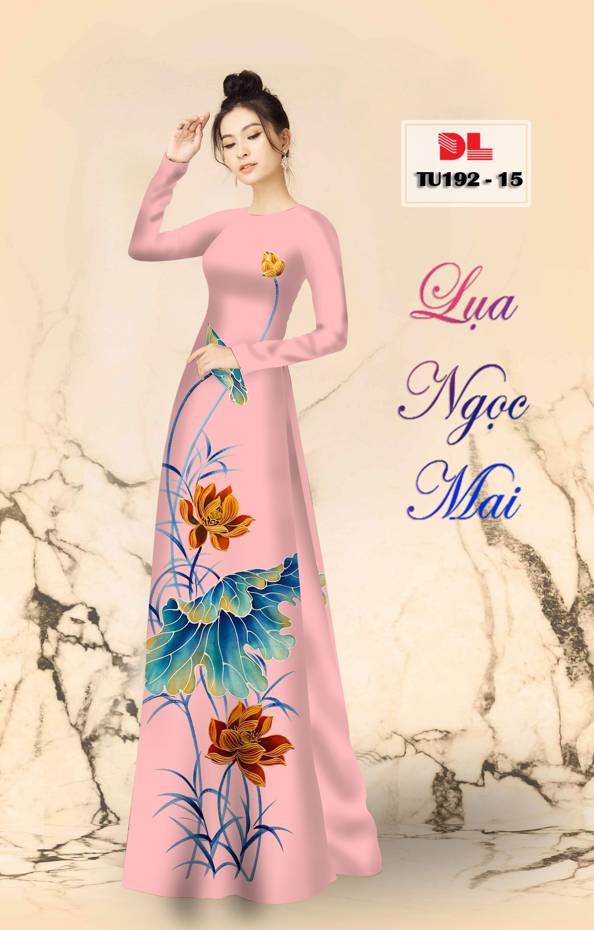 Vải Áo Dài Hoa Sen Vừa Ra AD TU192 46 Vải Áo Dài Hoa Sen Vừa Ra AD TU192