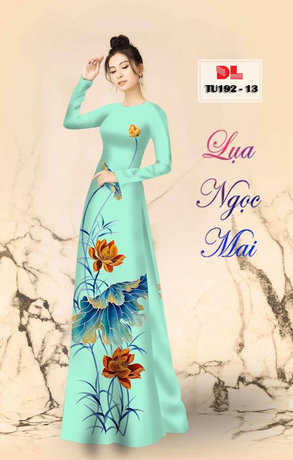 Vải Áo Dài Hoa Sen Vừa Ra AD TU192 45 Vải Áo Dài Hoa Sen Vừa Ra AD TU192