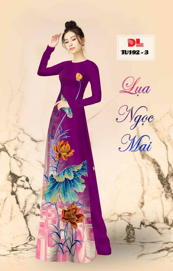 Vải Áo Dài Hoa Sen Vừa Ra AD TU192 52 Vải Áo Dài Hoa Sen Vừa Ra AD TU192