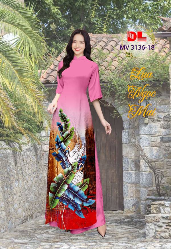 Vải Áo Dài Hoa In 3D Thiết Kế 2021 AD MV3136 42 Vải Áo Dài Hoa In 3D Thiết Kế 2021 AD MV3136