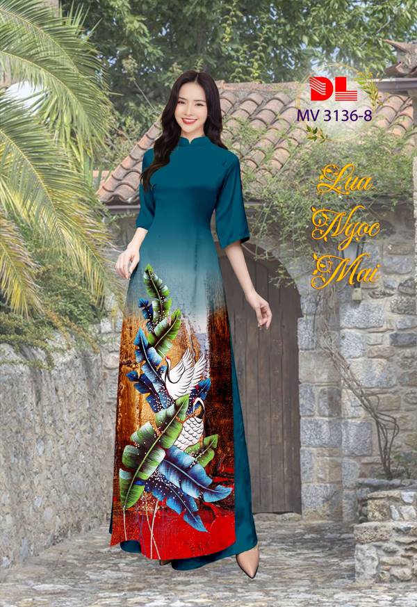 Vải Áo Dài Hoa In 3D Thiết Kế 2021 AD MV3136 45 Vải Áo Dài Hoa In 3D Thiết Kế 2021 AD MV3136