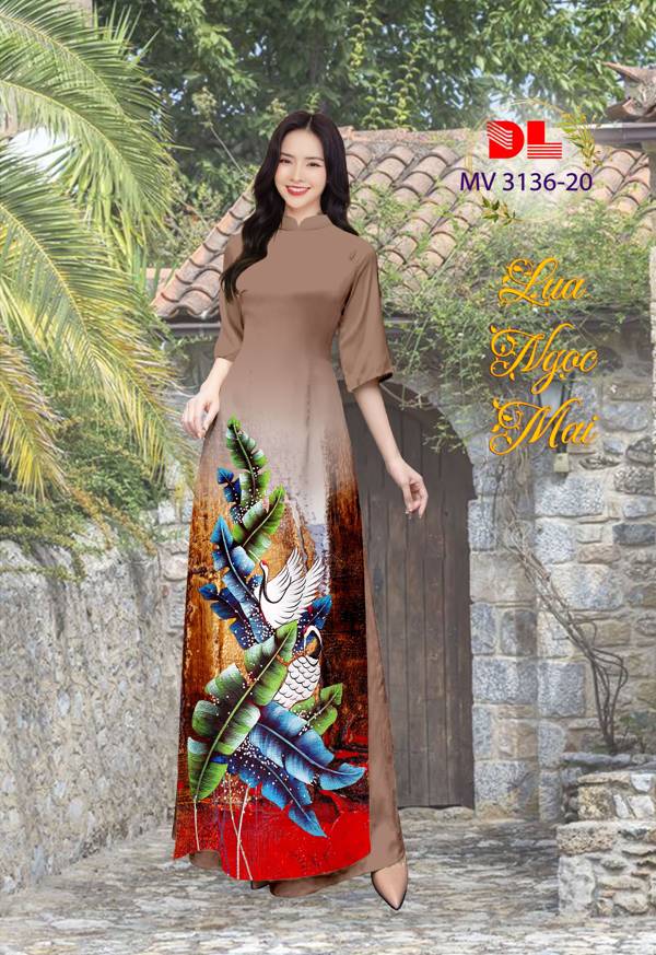 Vải Áo Dài Hoa In 3D Thiết Kế 2021 AD MV3136 56 Vải Áo Dài Hoa In 3D Thiết Kế 2021 AD MV3136