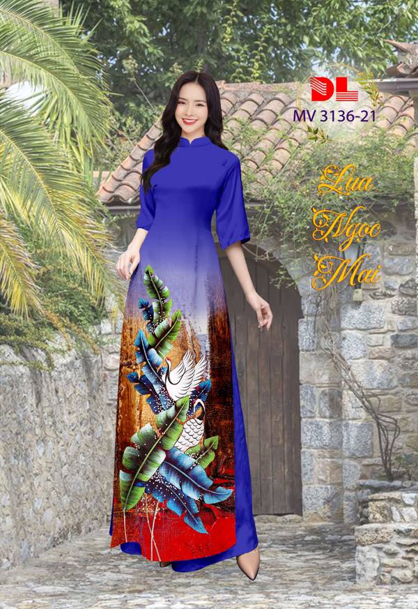 Vải Áo Dài Hoa In 3D Thiết Kế 2021 AD MV3136 57 Vải Áo Dài Hoa In 3D Thiết Kế 2021 AD MV3136