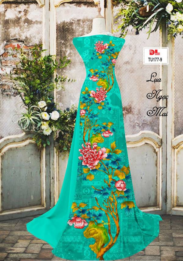 Vải Áo Dài Hoa Cẩm Chướng Vừa Ra  AD TU177