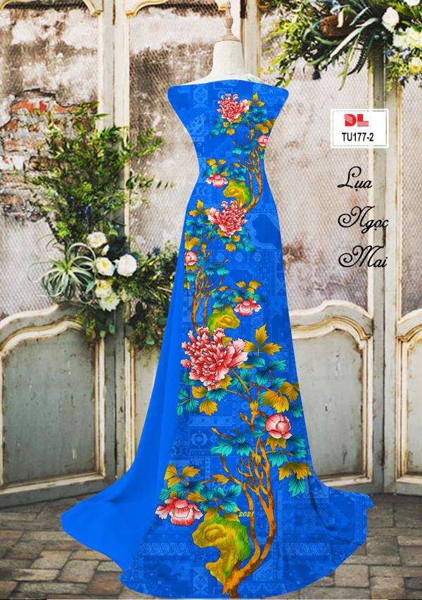 Vải Áo Dài Hoa Cẩm Chướng Vừa Ra  AD TU177