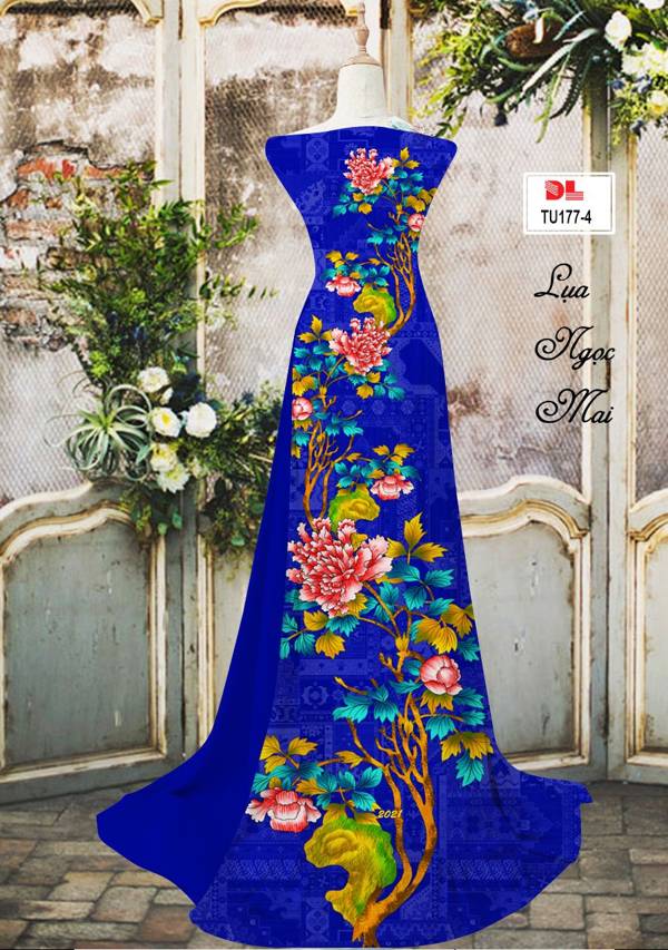 Vải Áo Dài Hoa Cẩm Chướng Vừa Ra  AD TU177