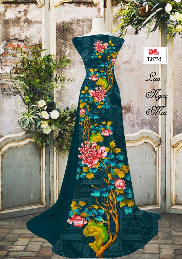 Vải Áo Dài Hoa Cẩm Chướng Vừa Ra  AD TU177