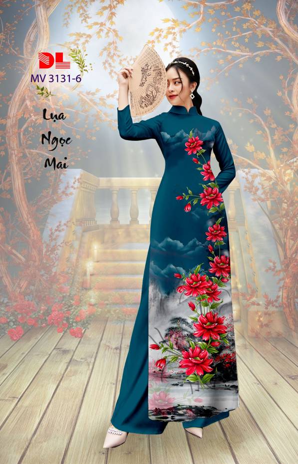 Vải Áo Dài Hoa In 3D Vừa Ra AD MV3131 50 Vải Áo Dài Hoa In 3D Vừa Ra  AD MV3131