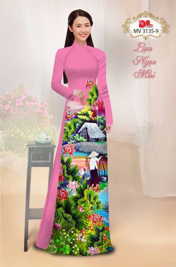 Vải Áo Dài Phong Cảnh Thiết Kế 2021 AD MV3135
