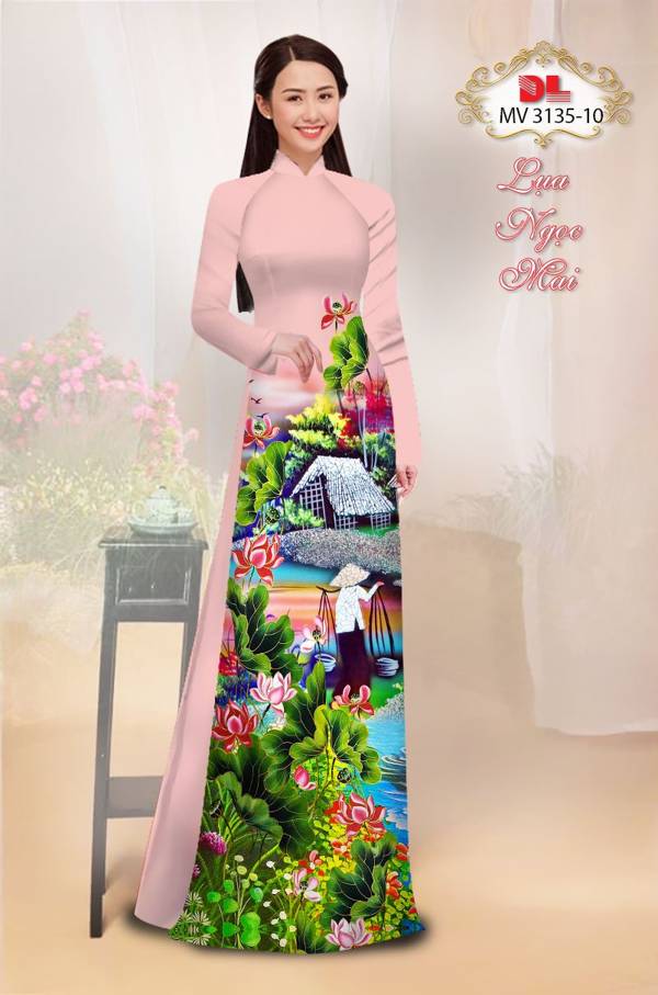 Vải Áo Dài Phong Cảnh Thiết Kế 2021 AD MV3135