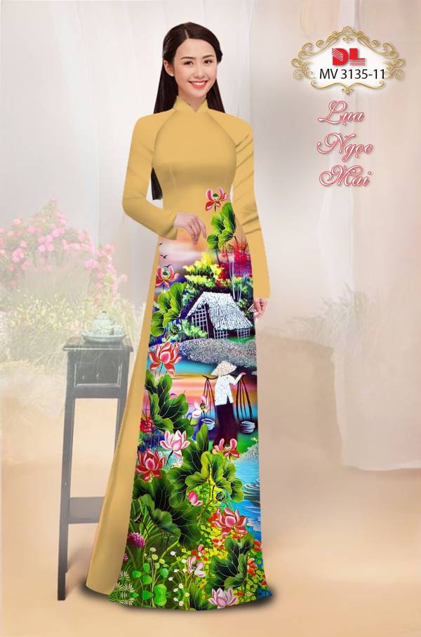 Vải Áo Dài Phong Cảnh Thiết Kế 2021 AD MV3135