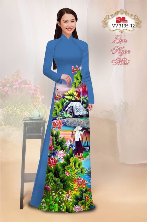 Vải Áo Dài Phong Cảnh Thiết Kế 2021 AD MV3135
