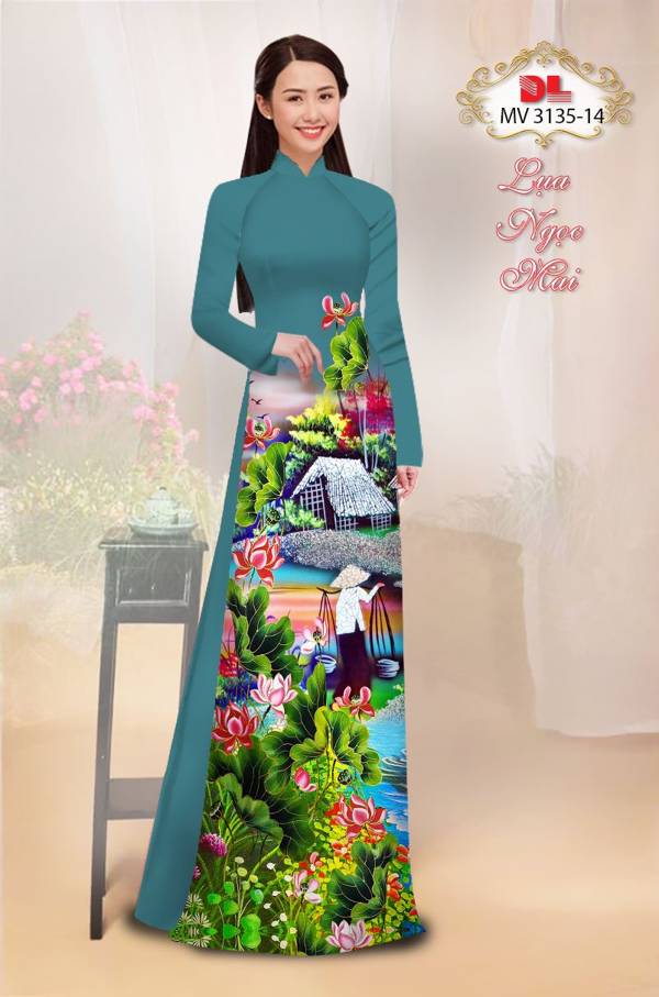 Vải Áo Dài Phong Cảnh Thiết Kế 2021 AD MV3135