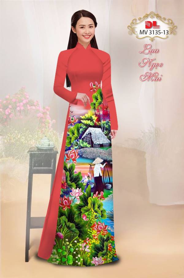Vải Áo Dài Phong Cảnh Thiết Kế 2021 AD MV3135
