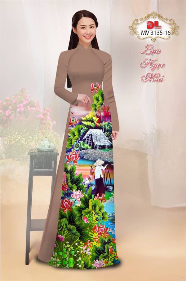 Vải Áo Dài Phong Cảnh Thiết Kế 2021 AD MV3135
