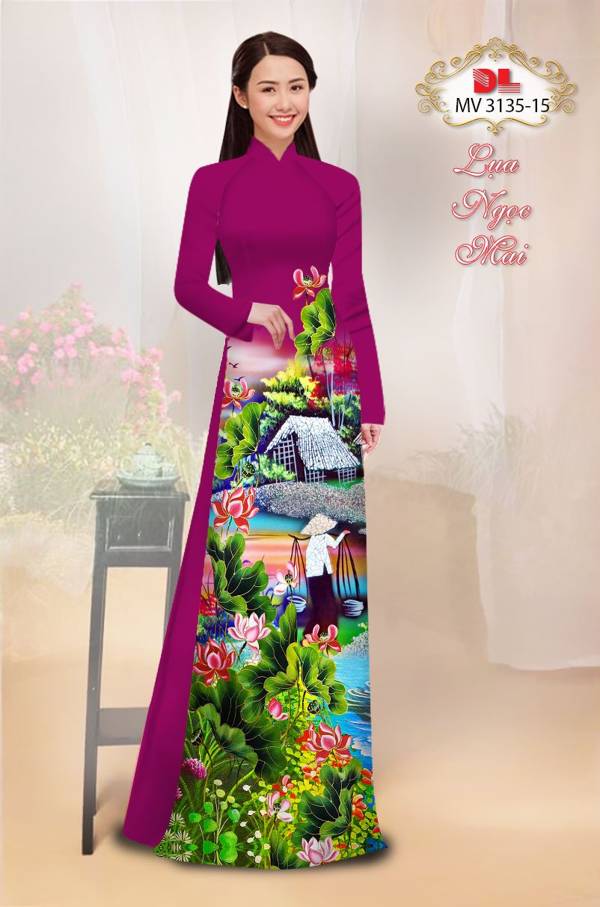 Vải Áo Dài Phong Cảnh Thiết Kế 2021 AD MV3135