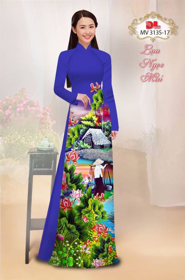 Vải Áo Dài Phong Cảnh Thiết Kế 2021 AD MV3135