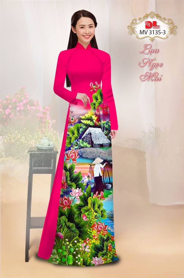 Vải Áo Dài Phong Cảnh Thiết Kế 2021 AD MV3135