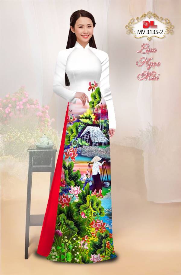 Vải Áo Dài Phong Cảnh Thiết Kế 2021 AD MV3135