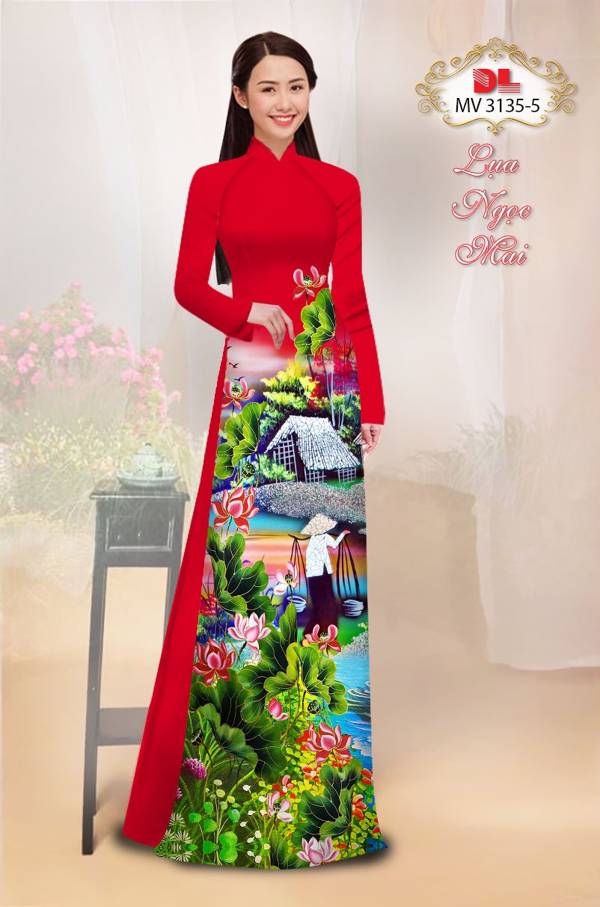 Vải Áo Dài Phong Cảnh Thiết Kế 2021 AD MV3135