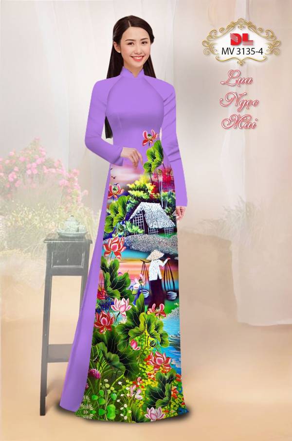 Vải Áo Dài Phong Cảnh Thiết Kế 2021 AD MV3135