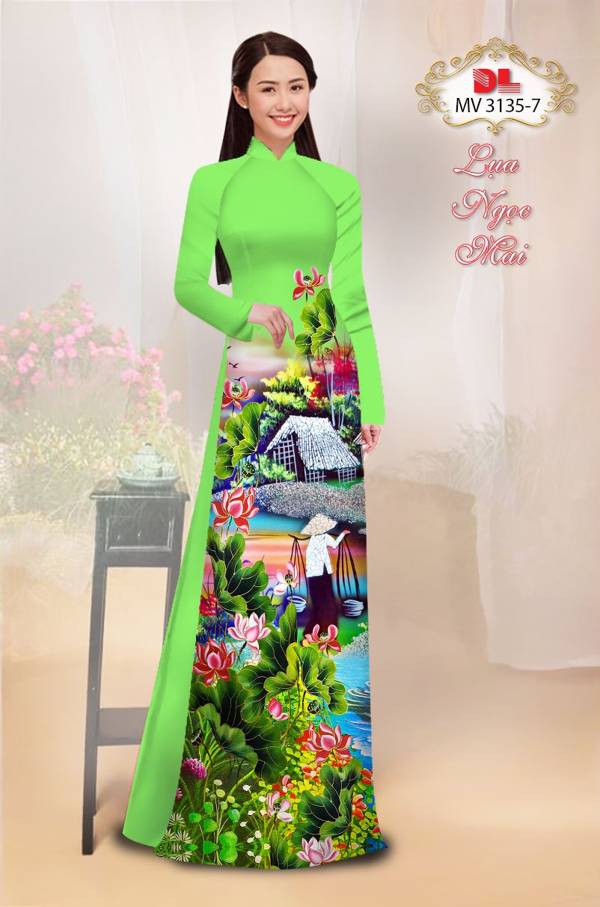 Vải Áo Dài Phong Cảnh Thiết Kế 2021 AD MV3135