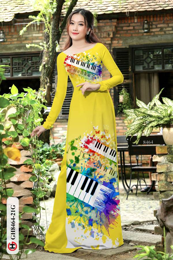 Vải Áo Dài Phím Đàn Thiết Kế 2021 AD GH8464