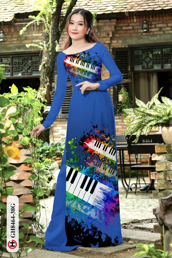Vải Áo Dài Phím Đàn Thiết Kế 2021 AD GH8464