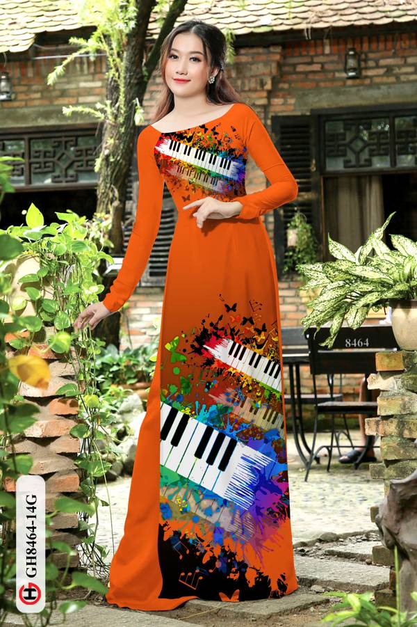Vải Áo Dài Phím Đàn Thiết Kế 2021 AD GH8464