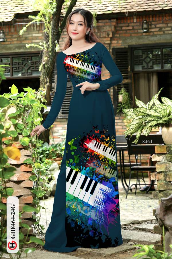 Vải Áo Dài Phím Đàn Thiết Kế 2021 AD GH8464
