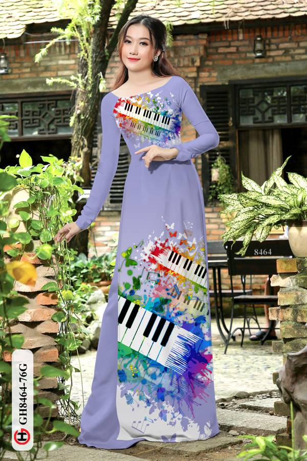 Vải Áo Dài Phím Đàn Thiết Kế 2021 AD GH8464