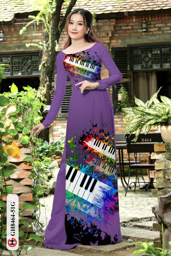 Vải Áo Dài Phím Đàn Thiết Kế 2021 AD GH8464