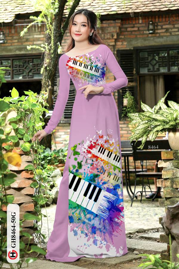 Vải Áo Dài Phím Đàn Thiết Kế 2021 AD GH8464